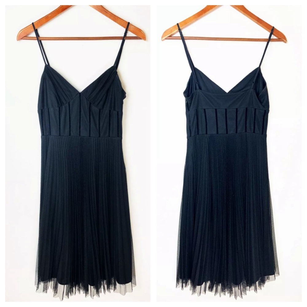 Betsey Johnson Elegant Black Pleated Mini Dress